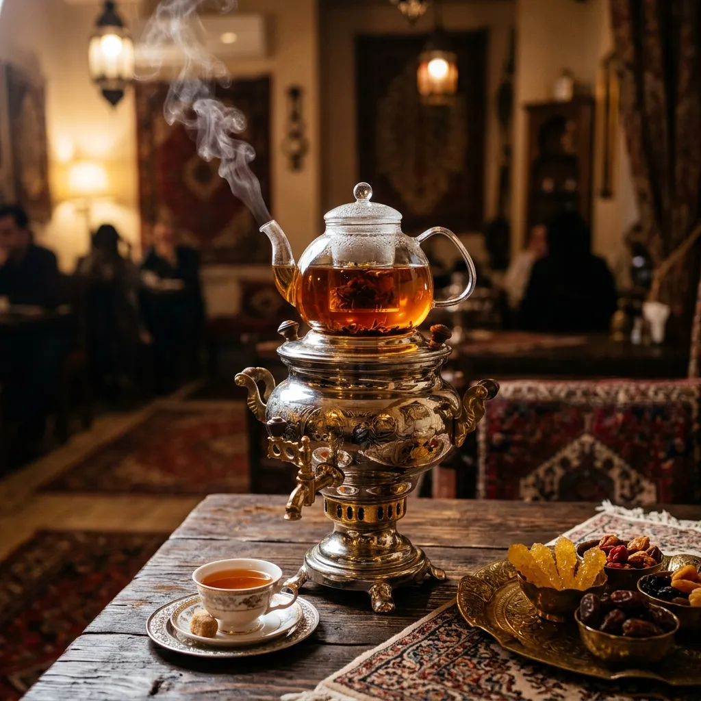 دم‌آوری چای روی سماور